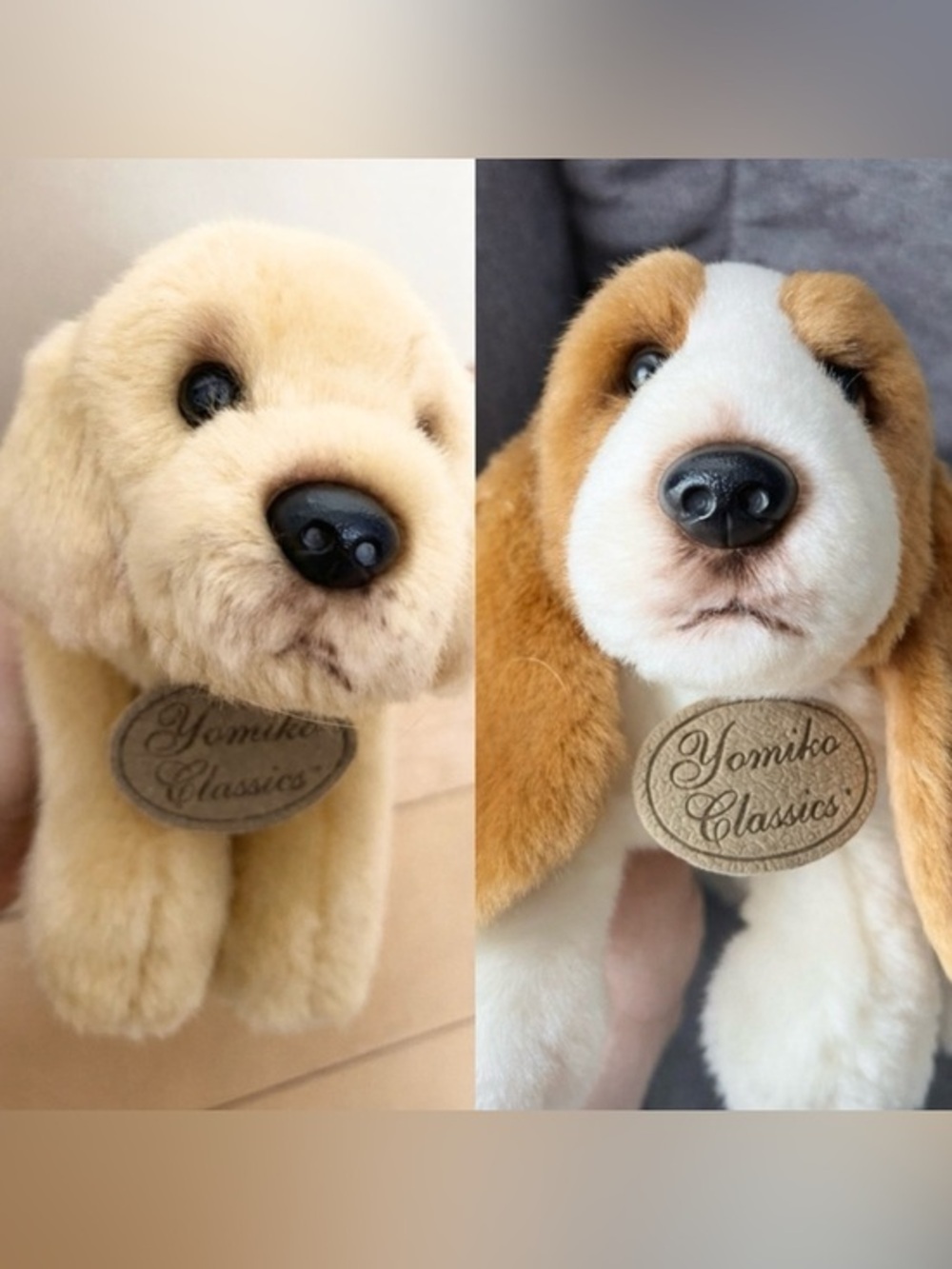 Yomiko Classics Labrador & Basset Duo Vintage Retired Plushes Collectible